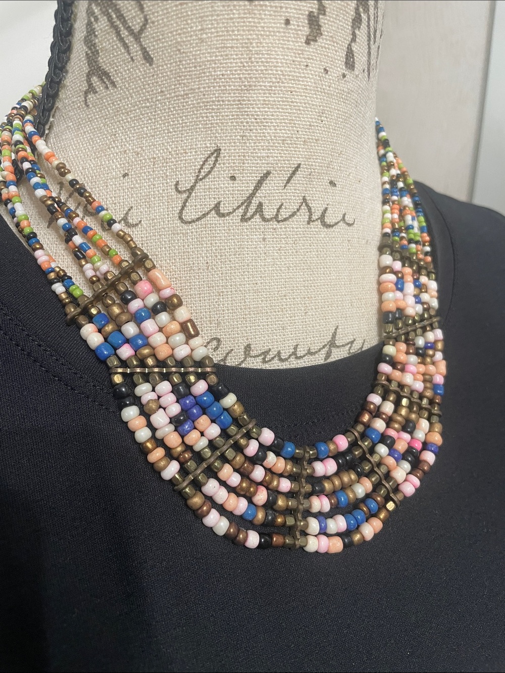 Multicolor Beaded Statement Necklace - Layered Women's Jewelry